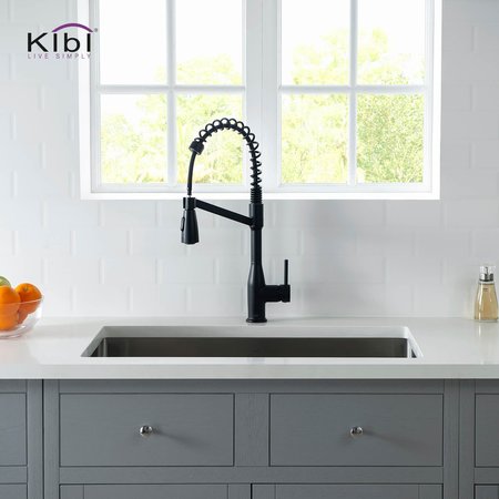 Kibi Largo Single Handle Pull Down Kitchen Sink Faucet KKF2006MB